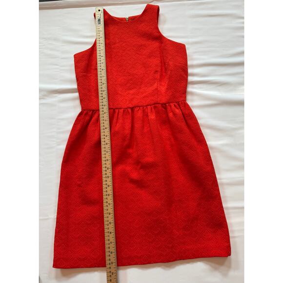 Cynthia Steffe Lola Sleeveless Fit Flare Dress Tangerine Textured Jacquard Sz 2 - Picture 9 of 14